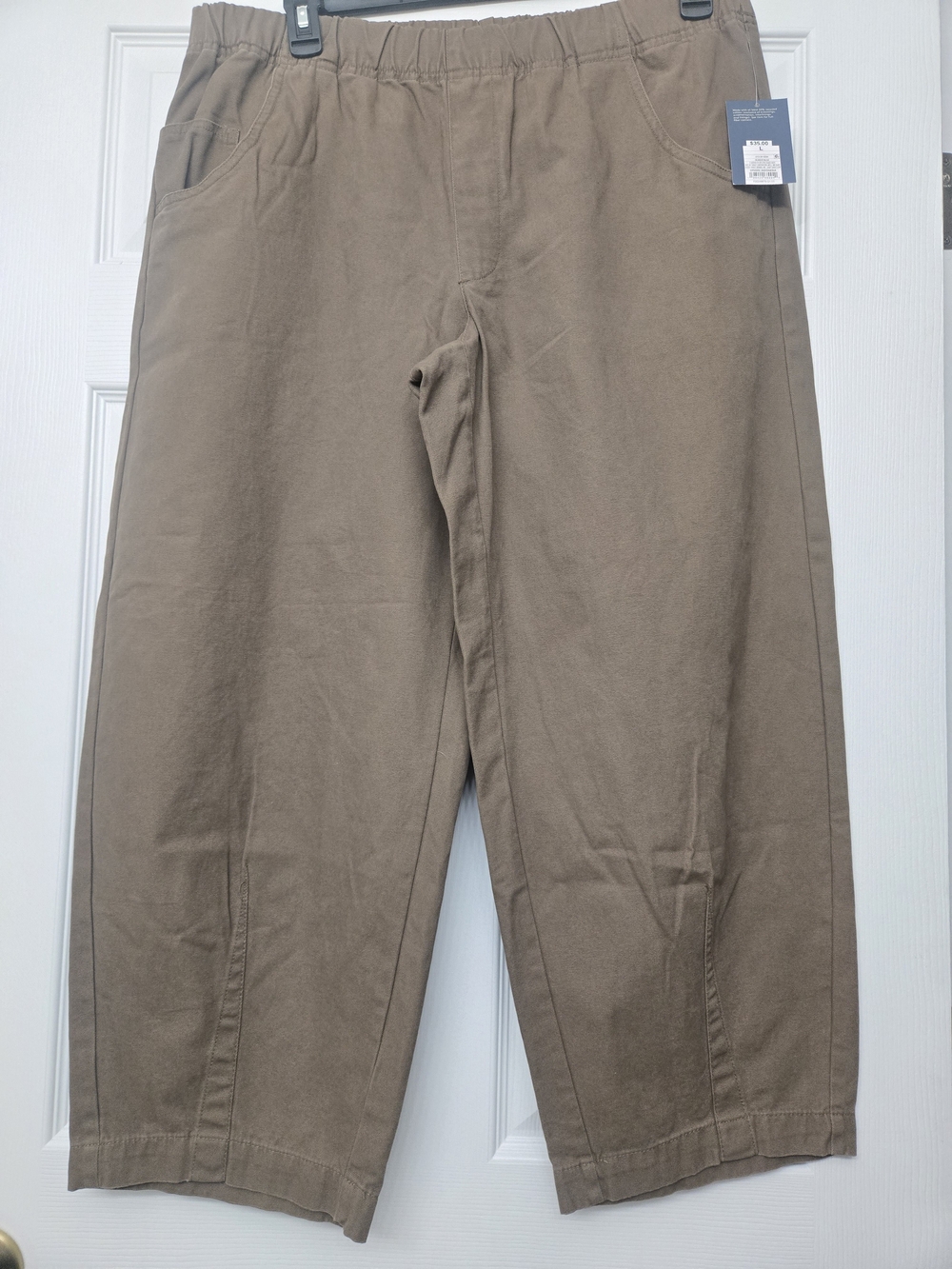 Universal Threads Women's Barrel Leg Elastic Waist Ankle Pants - Olive Green NWT